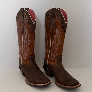 Ariat Brown and Pink Cowboy Boots